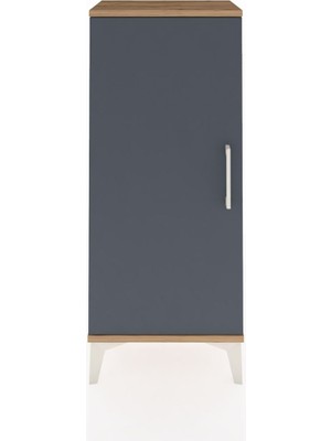 Arges Komodin Tek Kapaklı 44X30X106 Çam-Antrasit