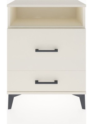 Arges Komodin Tek Raflı 2 Çekmeceli 60X30X80 Aytaşı-Aytaşı