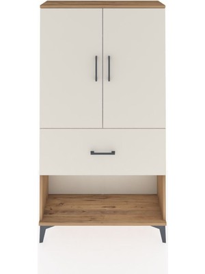 Arges Dolap Tek Raflı Tek Çekmeceli Tek Askılı 88X30X163 Çam-Aytaşı