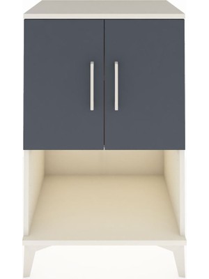 Hyperion Komodin 2 Raflı 2 Kapaklı 60X44X96 Aytaşı-Antrasit