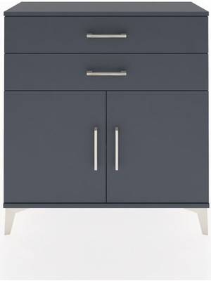 Arges Şifonyer Tek Raflı 2 Çekmeceli 2 Kapaklı 88X30X96 Antrasit-Antrasit