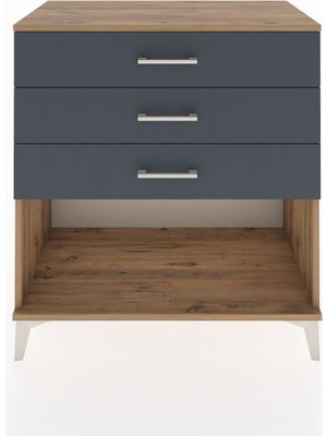 Hyperion Şifonyer 3 Çekmeceli 88X44X96 Çam-Antrasit