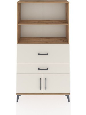 Arges Dolap 2 Raflı 2 Çekmeceli 2 Kapaklı 88X30X163 Çam-Aytaşı