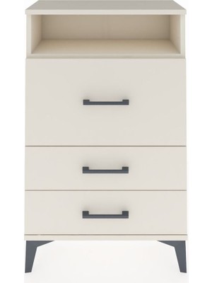Arges Komodin Tek Raflı 3 Çekmeceli 60X30X96 Aytaşı-Aytaşı