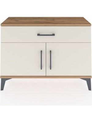 Arges Şifonyer Tek Raflı Tek Çekmeceli 2 Kapaklı 88X30X64 Çam-Aytaşı