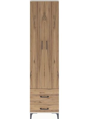 Arges Dolap 4 Raflı 2 Çekmeceli 2 Kapaklı 60X30X243 Aytaşı-Çam