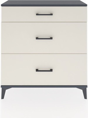 Arges Şifonyer 3 Çekmeceli 88X30X96 Antrasit-Aytaşı