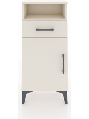 Arges Komodin 2 Raflı Tek Çekmeceli Tek Kapaklı 44X30X96 Aytaşı-Aytaşı