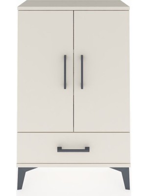 Arges Komodin 2 Raflı Tek Çekmeceli 2 Kapaklı 60X30X96 Aytaşı-Aytaşı