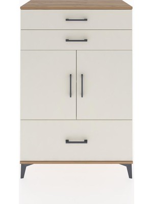Hyperion Dolap 2 Raflı 3 Çekmeceli 2 Kapaklı 88X44X134 Çam-Aytaşı