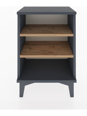 Arges Komodin 2 Raflı 44X30X64 Antrasit-Çam