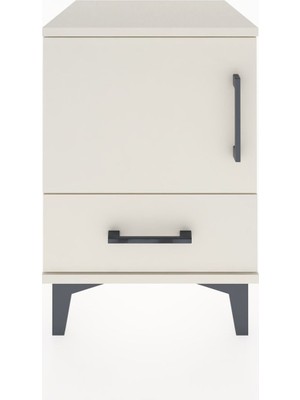 Hyperion Komodin Tek Raflı Tek Çekmeceli Tek Kapaklı 44X44X64 Aytaşı-Aytaşı