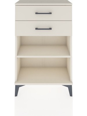 Arges Komodin Tek Raflı 2 Çekmeceli 60X30X96 Aytaşı-Aytaşı