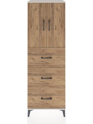 Hyperion Dolap 2 Raflı 3 Çekmeceli 2 Kapaklı 60X44X182 Aytaşı-Çam