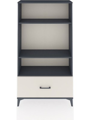 Arges Dolap 3 Raflı Tek Çekmeceli 88X30X163 Antrasit-Aytaşı