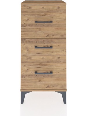 Arges Komodin 3 Çekmeceli 44X30X96 Çam-Çam
