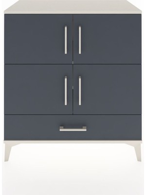 Hyperion Şifonyer 4 Raflı Tek Çekmeceli 4 Kapaklı 88X44X96 Aytaşı-Antrasit