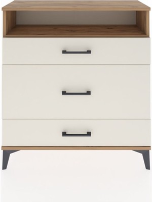 Arges Şifonyer Tek Raflı 3 Çekmeceli 88X30X96 Çam-Aytaşı