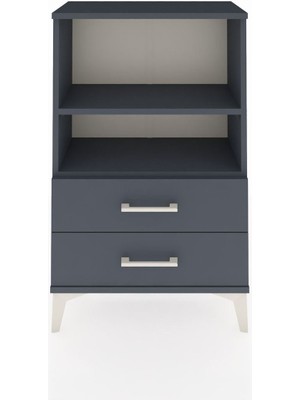 Arges Komodin 2 Raflı 2 Çekmeceli 60X30X96 Antrasit-Antrasit