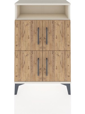 Arges Komodin Tek Raflı 4 Kapaklı 60X30X96 Aytaşı-Çam