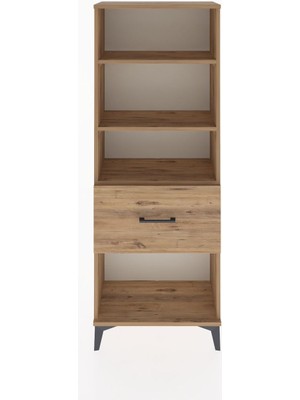 Arges Dolap 3 Raflı Tek Çekmeceli 60X30X163 Çam-Çam