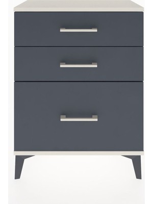 Arges Komodin 3 Çekmeceli 60X30X80 Aytaşı-Antrasit