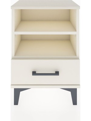 Arges Komodin 2 Raflı Tek Çekmeceli 44X30X64 Aytaşı-Aytaşı