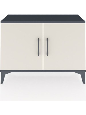 Arges Şifonyer Tek Raflı 2 Kapaklı 88X30X64 Antrasit-Aytaşı