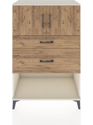 Hyperion Dolap Tek Raflı 2 Çekmeceli 2 Kapaklı 88X44X134 Aytaşı-Çam
