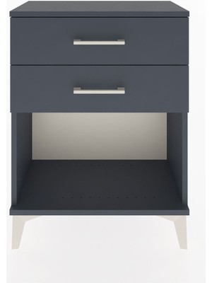 Arges Komodin 2 Çekmeceli 60X30X80 Antrasit-Antrasit