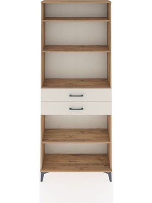 Arges Dolap 4 Raflı 2 Çekmeceli 88X30X221 Çam-Aytaşı