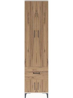 Arges Dolap 4 Raflı Tek Çekmeceli 4 Kapaklı 60X30X243 Aytaşı-Çam