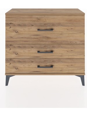 Arges Şifonyer 3 Çekmeceli 88X30X80 Çam-Çam