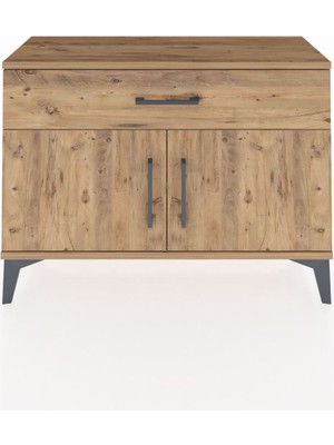 Arges Şifonyer Tek Raflı Tek Çekmeceli 2 Kapaklı 88X30X64 Çam-Çam