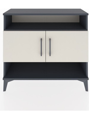 Arges Şifonyer 3 Raflı 2 Kapaklı 88X30X80 Antrasit-Aytaşı