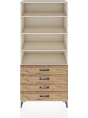 Hyperion Dolap 4 Raflı 4 Çekmeceli 88X44X195 Aytaşı-Çam