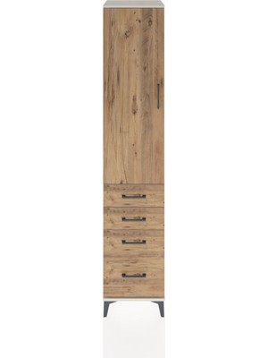 Hyperion Dolap 2 Raflı 4 Çekmeceli Tek Askılı 44X44X221 Aytaşı-Çam