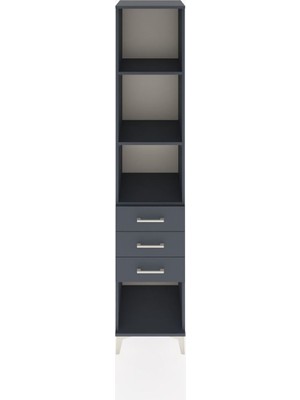 Hyperion Dolap 3 Raflı 3 Çekmeceli 44X44X221 Antrasit-Antrasit