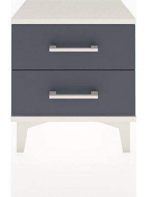 Arges Komodin 2 Çekmeceli 44X30X48 Aytaşı-Antrasit