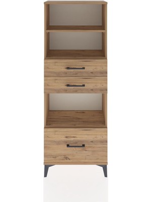 Arges Dolap 3 Raflı 3 Çekmeceli 60X30X163 Çam-Çam