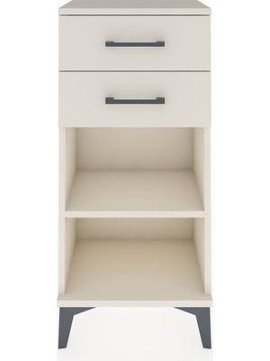 Arges Komodin Tek Raflı 2 Çekmeceli 44X30X96 Aytaşı-Aytaşı