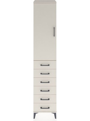 Hyperion Dolap 3 Raflı 6 Çekmeceli Tek Kapaklı 44X44X221 Aytaşı-Aytaşı