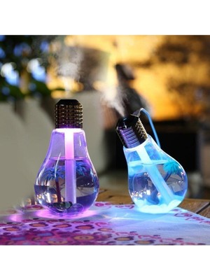 Mavi Led'li USB Oda/hava Nemlendirici, Buharlı, Sıcak-Soğuk, Şekilli, Su Hazneli