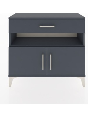 Arges Şifonyer 2 Raflı Tek Çekmeceli 2 Kapaklı 88X30X80 Antrasit-Antrasit