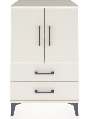 Hyperion Komodin 2 Raflı 2 Çekmeceli 2 Kapaklı 60X44X96 Aytaşı-Aytaşı