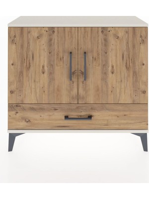 Arges Şifonyer 2 Raflı Tek Çekmeceli 2 Kapaklı 88X30X80 Aytaşı-Çam