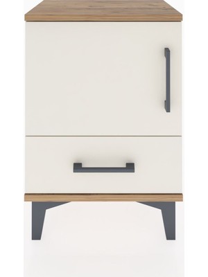 Arges Komodin 2 Raflı Tek Kapaklı 44X30X64 Çam-Aytaşı