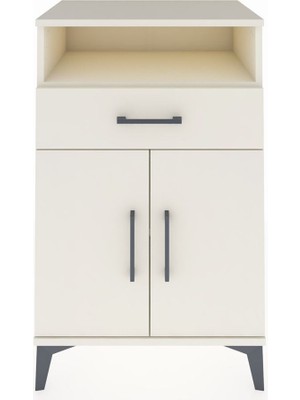 Hyperion Komodin 2 Raflı Tek Çekmeceli 2 Kapaklı 60X44X96 Aytaşı-Aytaşı