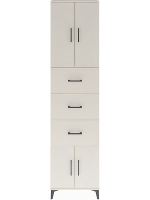 Arges Dolap Tek Raflı 3 Çekmeceli 4 Kapaklı 60X30X243 Aytaşı-Aytaşı