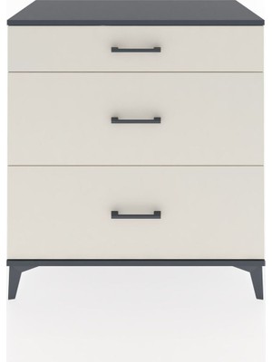 Hyperion Şifonyer 3 Çekmeceli 88X44X96 Antrasit-Aytaşı